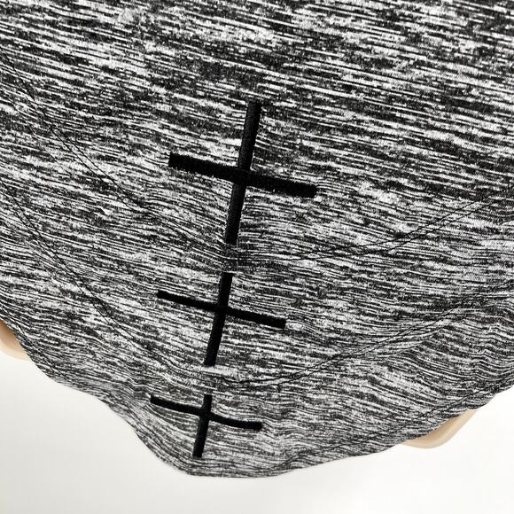 Homme + Femme NEW Womens Triple Layer CrossT-Shirt Sz S Heather Gray - Picture 7 of 11